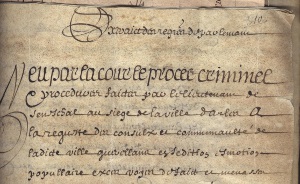 Arrêt d’exécution du Parlement de Provence de la sentence de mort rendue par le lieutenant du Sénéchal au siège d’Arles 25 Mai 1637, Archives communales d'Arles, FF-2, f°310r°