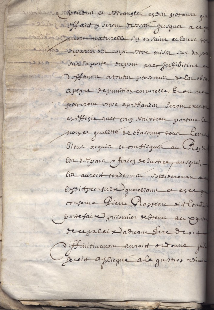 Arrêt d’exécution du Parlement de Provence de la sentence de mort rendue par le lieutenant du Sénéchal au siège d’Arles 25 Mai 1637, Archives communales d'Arles, FF-2, f°311v° 
