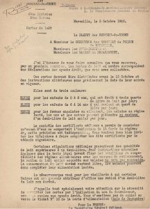 Classification des cartes d’alimentation pour le lait en octobre 1940 (Arch. Arles, 98)