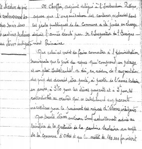 Fixation du prix de remboursement des repas, 20 déc. 1941 (Arch. Arles, D54, p. 1)