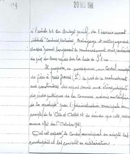 Fixation du prix de remboursement des repas (20 déc. 1941 (Arch. Arles, D54, p.2)