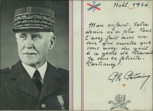 Remerciements du maréchal Pétain aux enfants qui lui ont adressé des dessins pour Noël 1940 (Arch. Arles, 28S)
