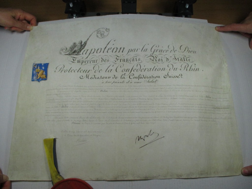 Document 1 : la charte de Napoléon du 11 février 1813 adressée à la ville d'Arles