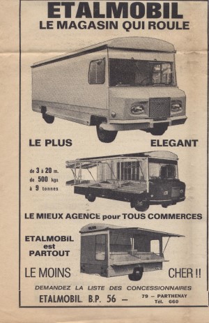 Coupure de presse sur "Etalmobil", le magasin qui roule et les camions magasins, 1968 – A.C. Arles 86W1