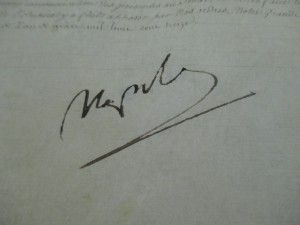 Document 3 : la signature de Napoléon 1er.