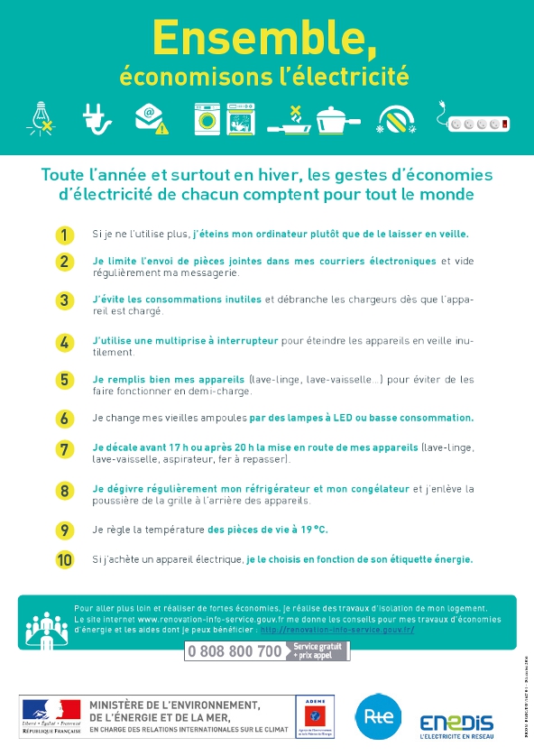 Ensemble, économisons l'électricité