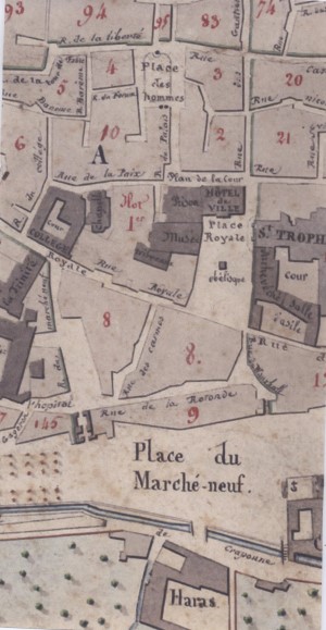 Détail du Plan général de la ville et de son faubourg de Guillaume Véran, 1842 – A.C. Arles - 1Fi33